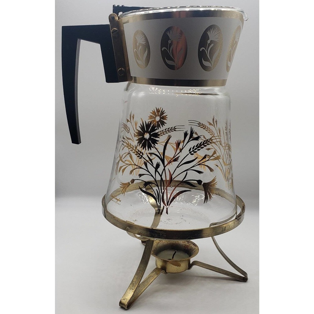 1970's - MCM 8 Cup Carafe-Candleflame Warmer David Douglas w/ Box